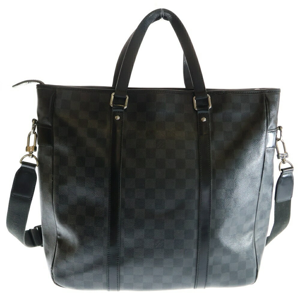 LOUIS VUITTON Damier Graphite Black Tadao Tote Bag Handbag Shoulder Black